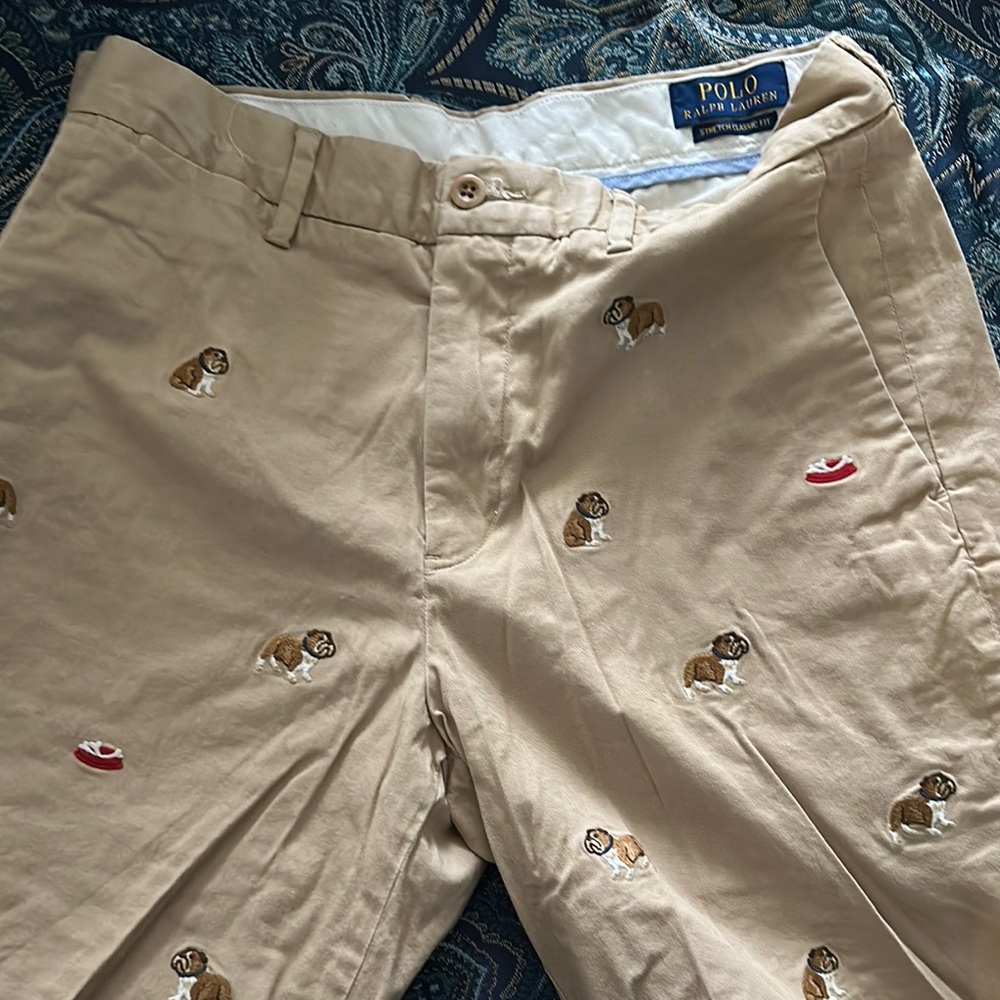 Polo by Ralph Lauren Tan Embroidered Men's Pants
